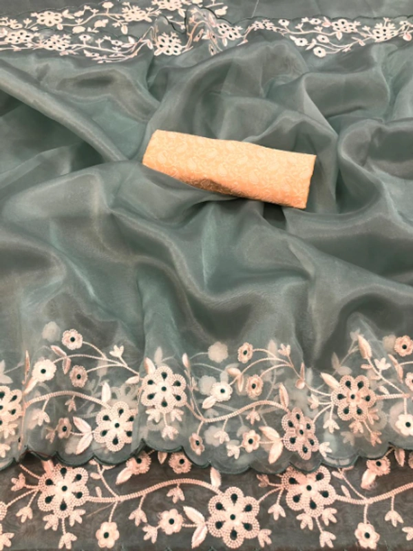 organza embroidery sarees
